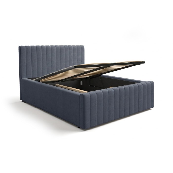 Bed met opbergruimte ELORIA 160x200 leigrijs met opklapbare lattenbodem