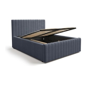 Bed met opbergruimte ELORIA 160x200 leigrijs met opklapbare lattenbodem