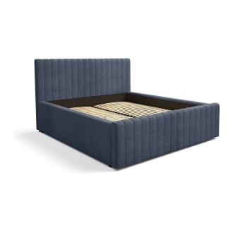 Lit ELORIA 180x200 bleu ardoise avec sommier inclus