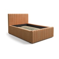 Bed met opbergruimte ELORIA 120x200 camel bouclé met liftbare lattenbodem