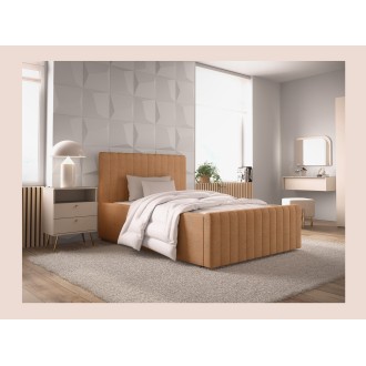 Bed met opbergruimte ELORIA 120x200 camel bouclé met liftbare lattenbodem
