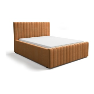 Lit double ELORIA 140x200 camel bouclé sans sommier