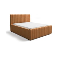Lit double ELORIA 140x200 camel bouclé sans sommier