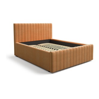Lit double ELORIA 140x200 camel bouclé sans sommier