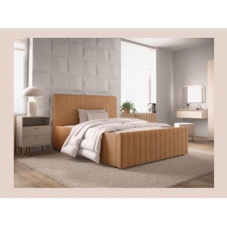 Lit double ELORIA 140x200 camel bouclé sans sommier