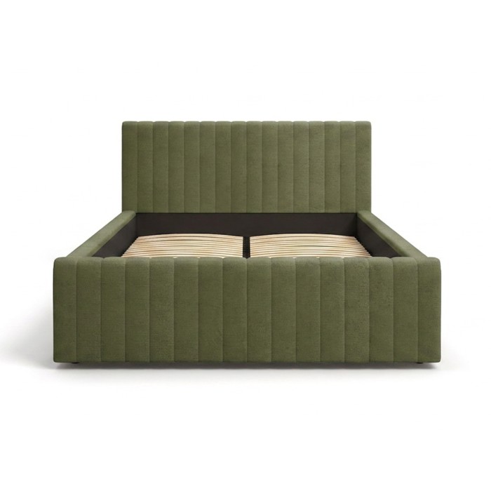 Lit ELORIA 160x200 cm vert kaki bouclé sans sommier