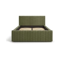 Lit ELORIA 160x200 cm vert kaki bouclé sans sommier