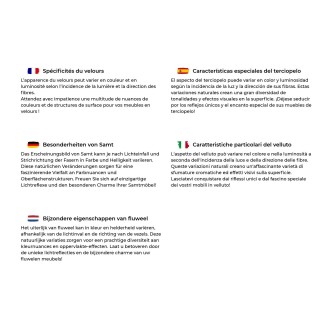 Canapé droit EDGAR – Bleu canard capitonné – 3 places – Velours style Chesterfield