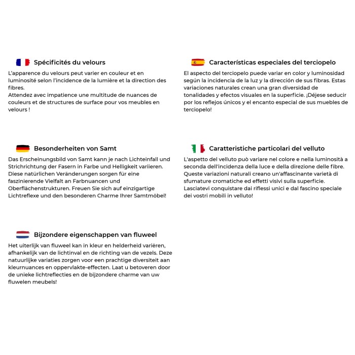 Hoekbank KOLIRI grijs met poef - Design bank in fluweel met massief houten structuur