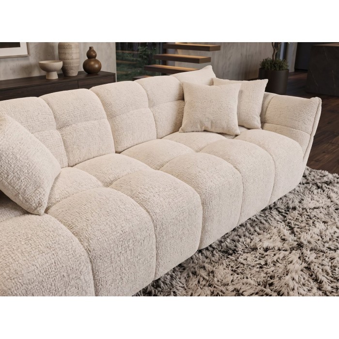 Zoom sur le canapé droit MOONI beige clair