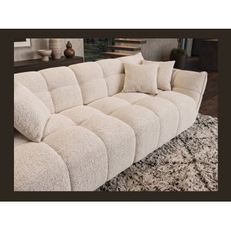 Zoom sur le canapé droit MOONI beige clair