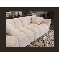 Zoom sur le canapé droit MOONI beige clair