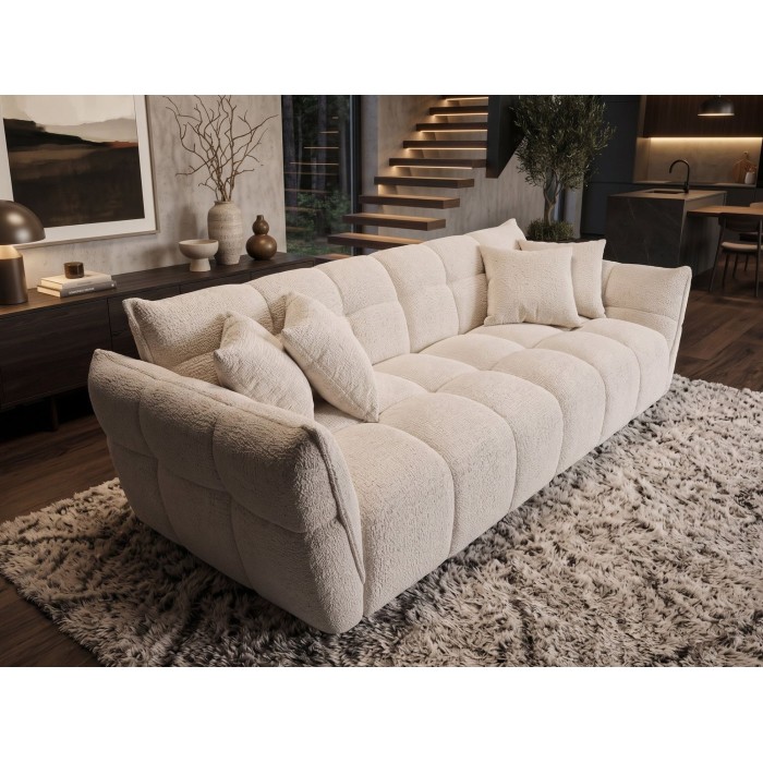 Canapé droit MOONI beige clair mis en situation