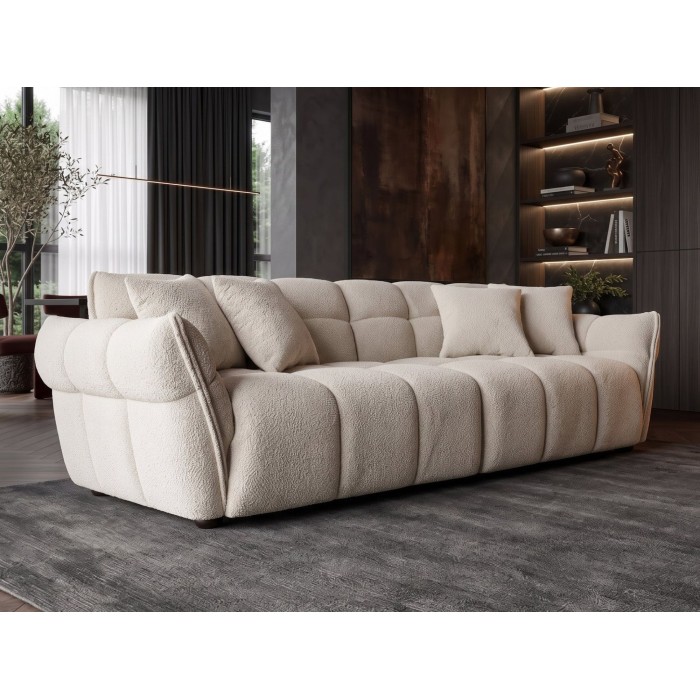Canapé droit MOONI beige champagne vu de côté