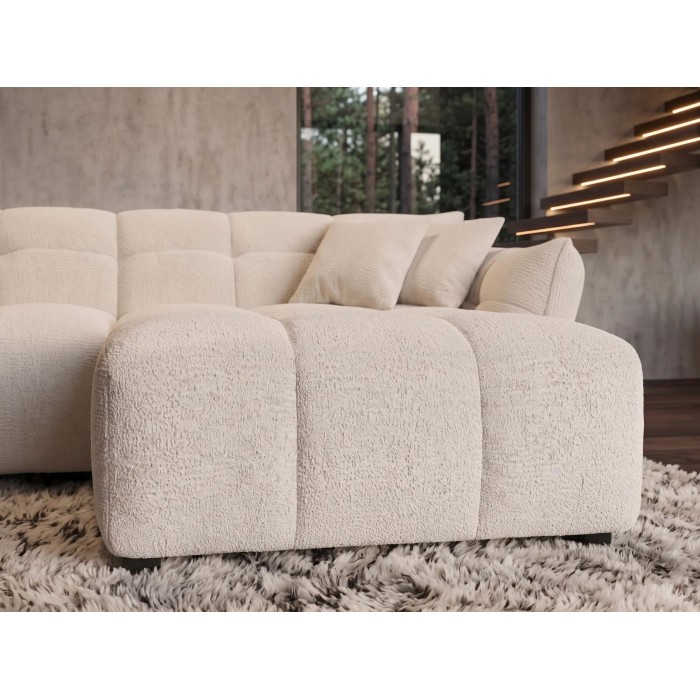 Pouf MOONI beige clair vu de face