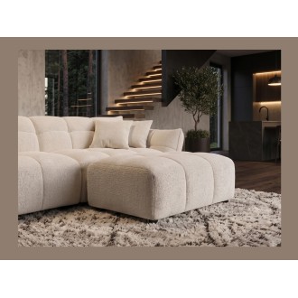 Pouf MOONI beige clair vu de côté