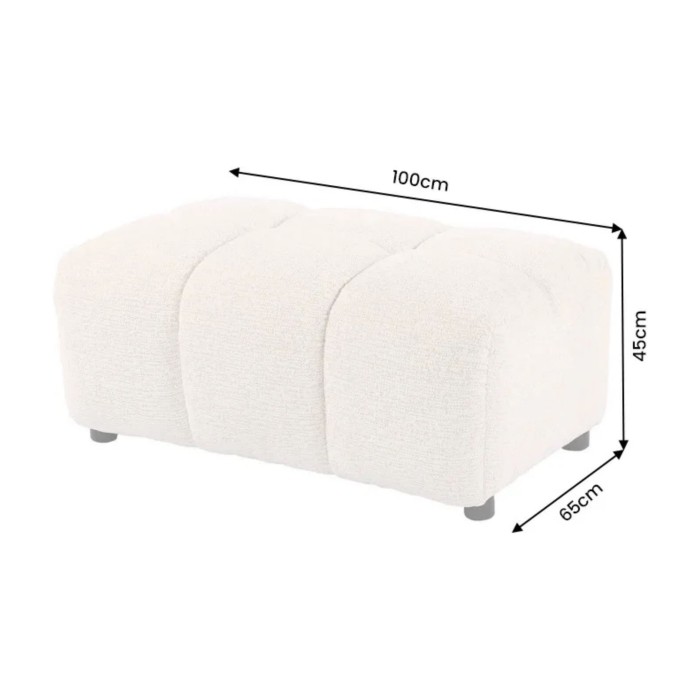 Pouf MOONI beige clair dimensions