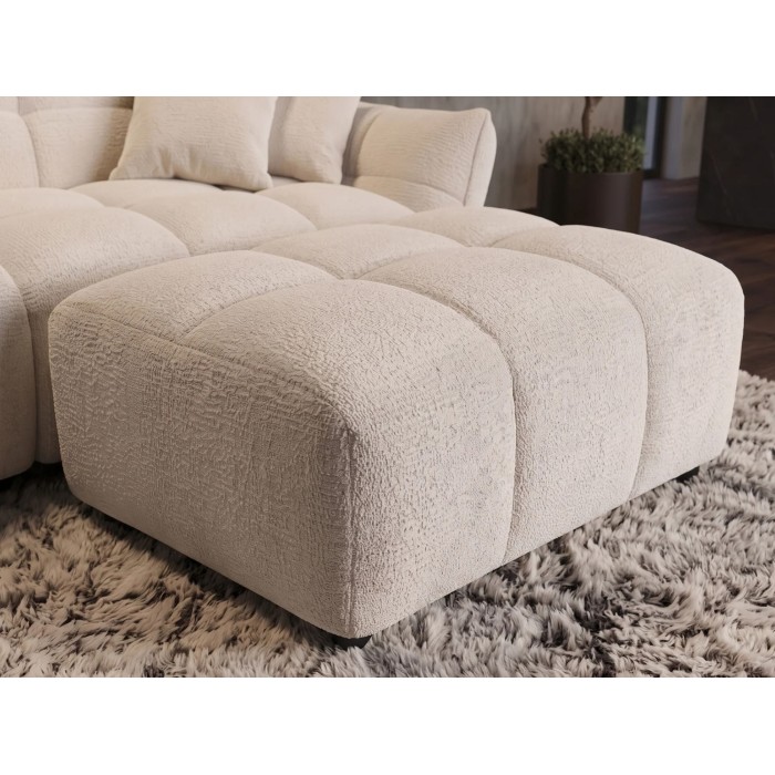 Pouf MOONI beige clair vu de haut