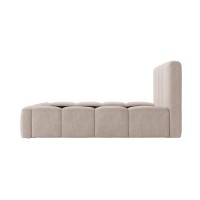 Lit 180x200 cm NUVOLA en tissu bouclé écru avec tête de lit – Sans sommier