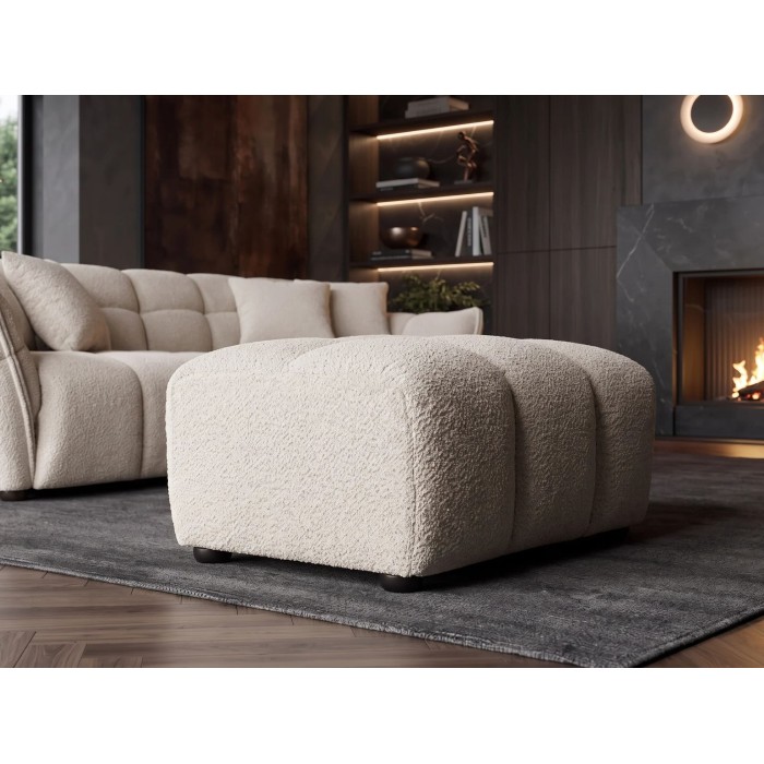 Pouf MOONI beige champagne vu de face