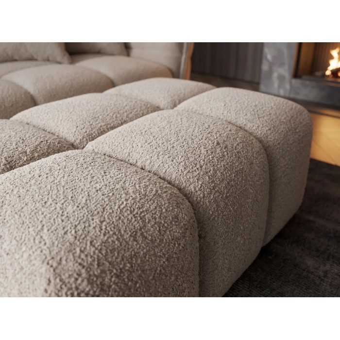 Pouf MOONI beige champagne vu de haut
