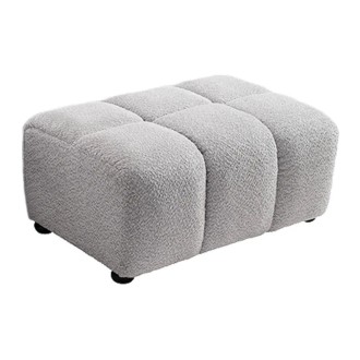 Pouf MOONI - stof met lussen grijs - 100x65cm