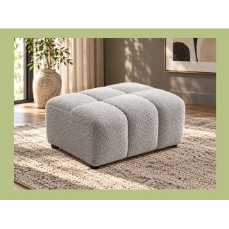 Pouf MOONI - stof met lussen grijs - 100x65cm