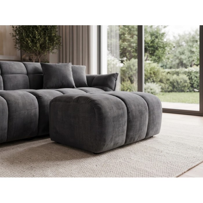 Pouf MOONI gris foncé vu éloignée