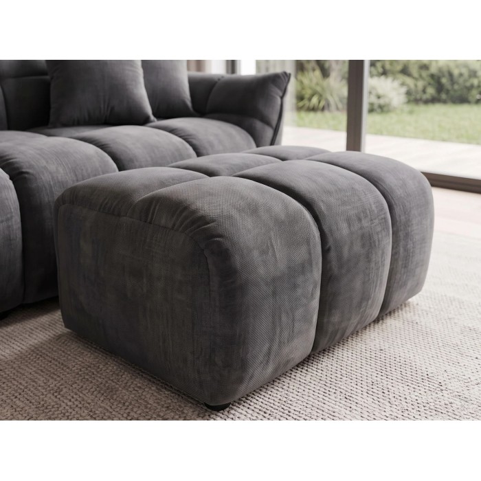 Pouf MOONI gris foncé vu rapprochée
