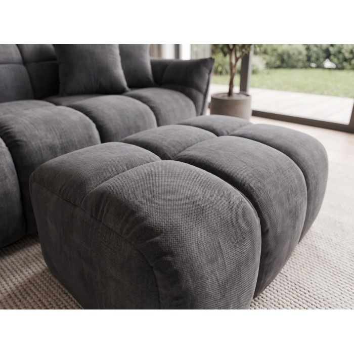 Pouf MOONI gris foncé vu de haut