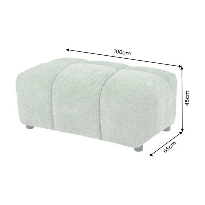 Pouf MOONI vert sauge dimensions