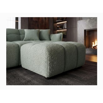 Pouf MOONI vert sauge vu rapprochée
