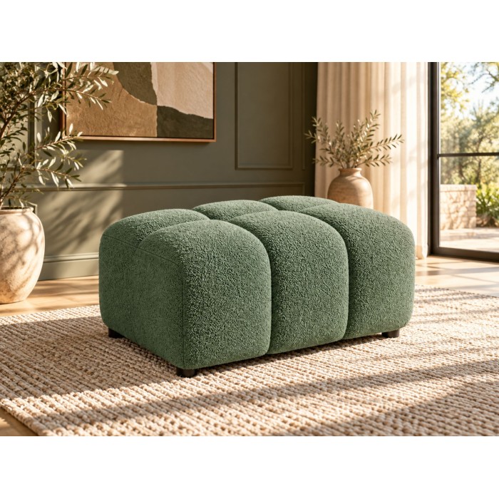 Pouf MOONI vert sauge en situation