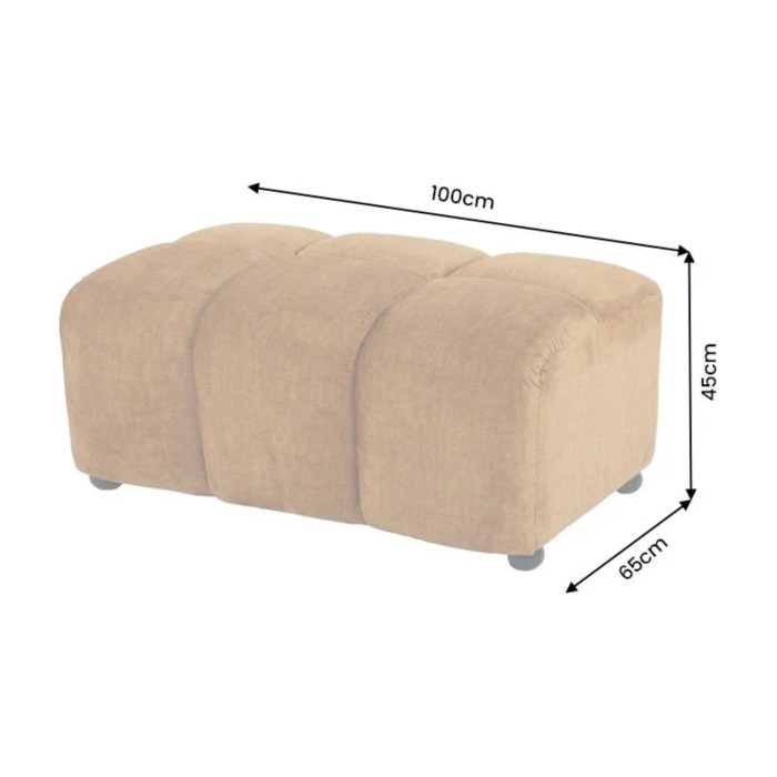 Pouf MOONI jaune moutarde dimensions