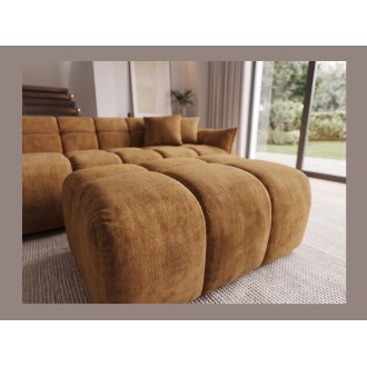Pouf MOONI jaune moutarde vu de haut