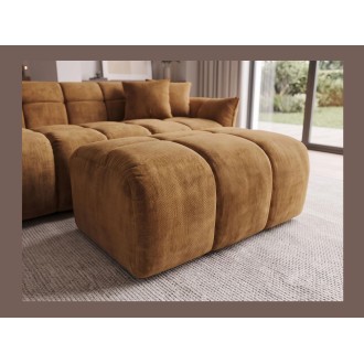Pouf MOONI jaune moutarde vu rapprochée