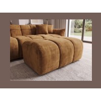 Pouf MOONI jaune moutarde vu rapprochée