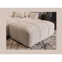 Canapé et pouf MOONI beige clair avec le pouf vu de haut