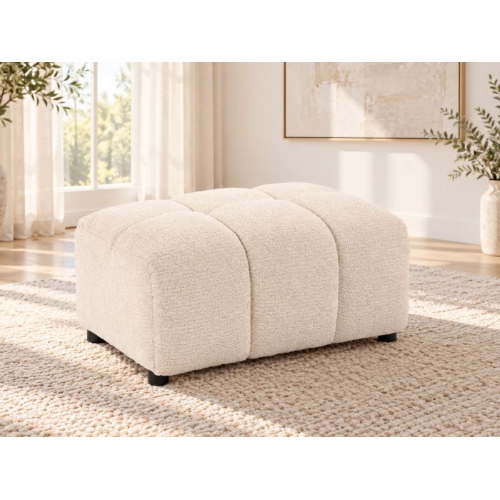 Canapé et pouf MOONI beige clair avec le pouf vu seul