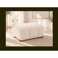 Canapé et pouf MOONI beige clair avec le pouf vu seul