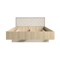 Bett KAORI 160x200 cm in hellem Eichenholz und Sand mit Lattenrost