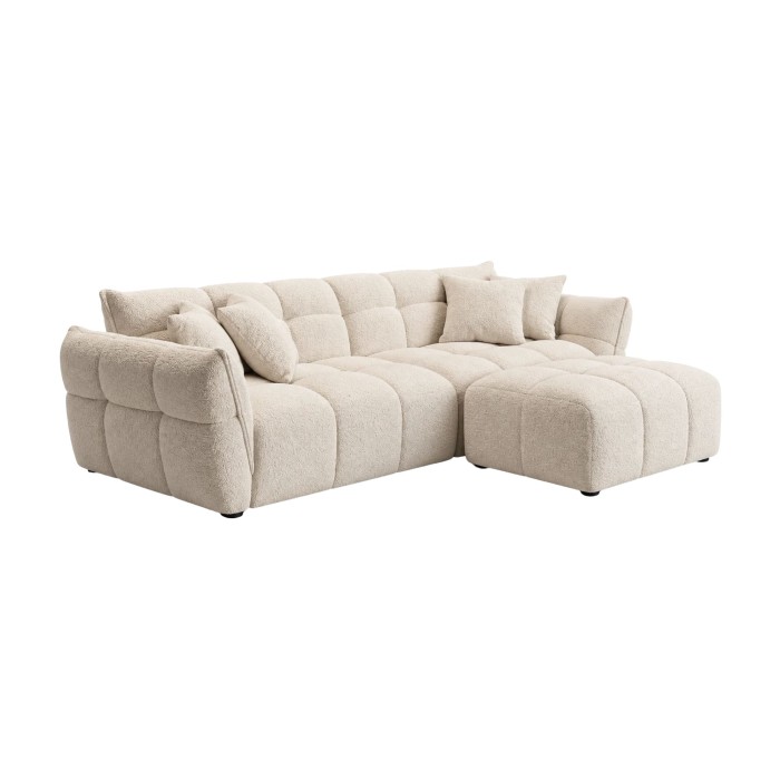 Canapé et pouf MOONI beige clair