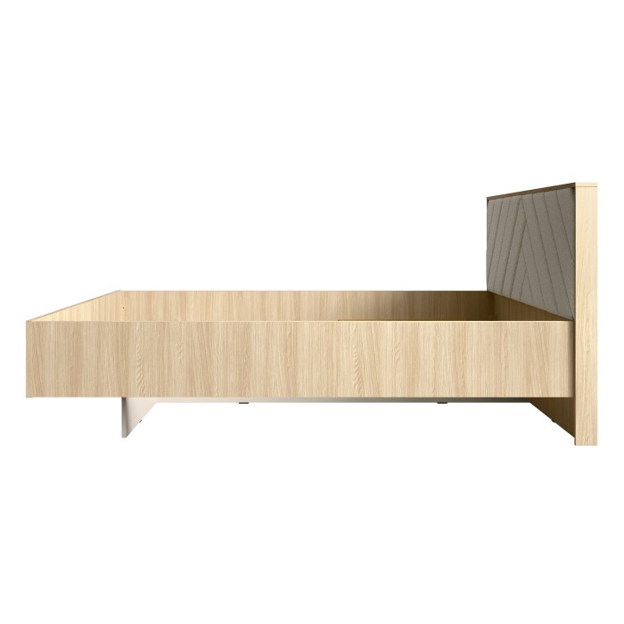 Bett KAORI 180x200 cm in hellem Eichenholz und Sand mit Lattenrost