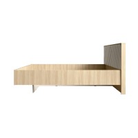 Bett KAORI 180x200 cm in hellem Eichenholz und Sand mit Lattenrost