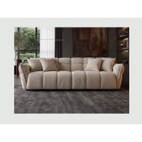 Canapé et pouf MOONI beige champagne avec le canapé vu seul
