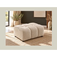 Canapé et pouf MOONI beige champagne avec le pouf vu seul