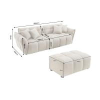Canapé et pouf MOONI beige champagne dimensions