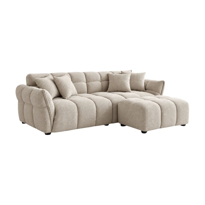 Canapé et pouf MOONI beige champagne