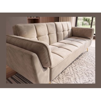 Canapé NEVISI 3 places beige champagne vu de côté