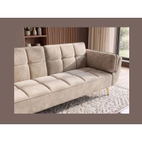 Canapé NEVISI 3 places beige champagne vu rapprochée